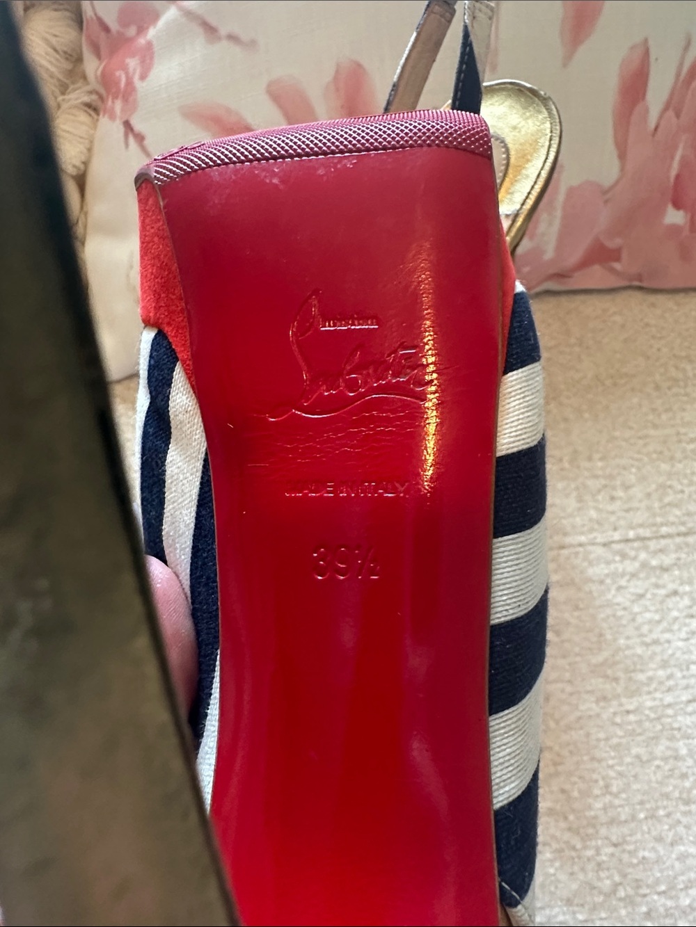 Christian Louboutin peep Toile Rayee - Picture 8 of 11